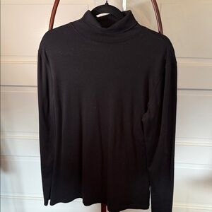 Classic Black turtleneck Long Sleeve Top closet  staple